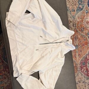 White Quarter-Zip Pullover